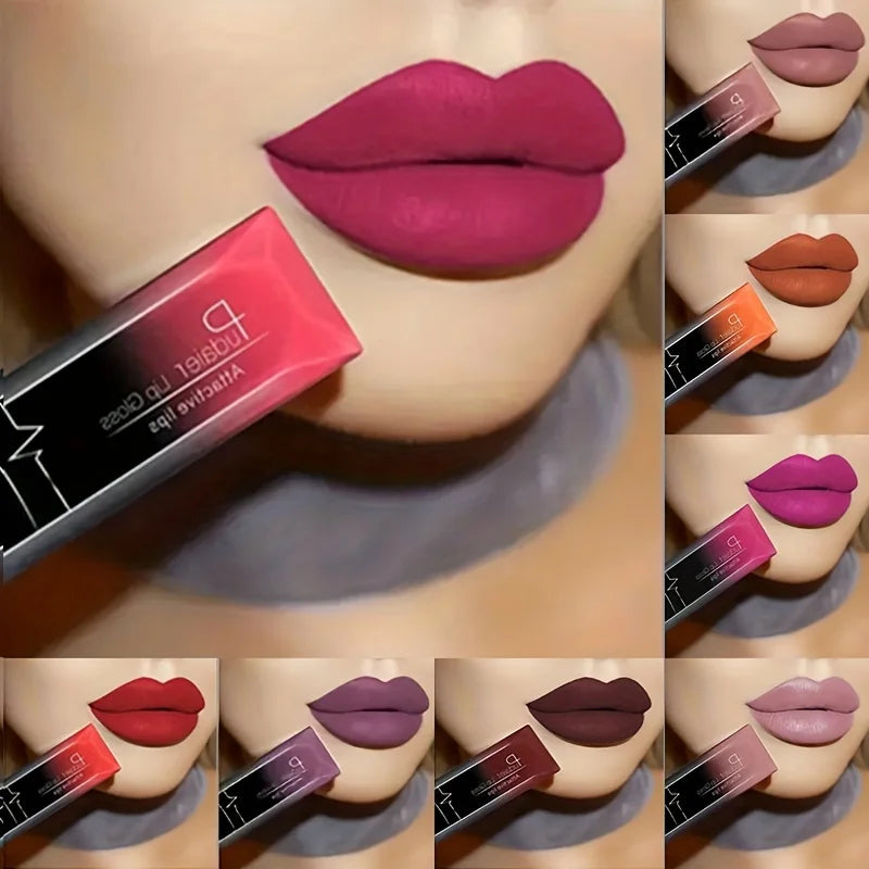 Velvet Matte Liquid Lipstick Waterproof 17 Long Lasting Colors Non Stick Cup Kissproof Smooth Soft Lip Makeup for Girls