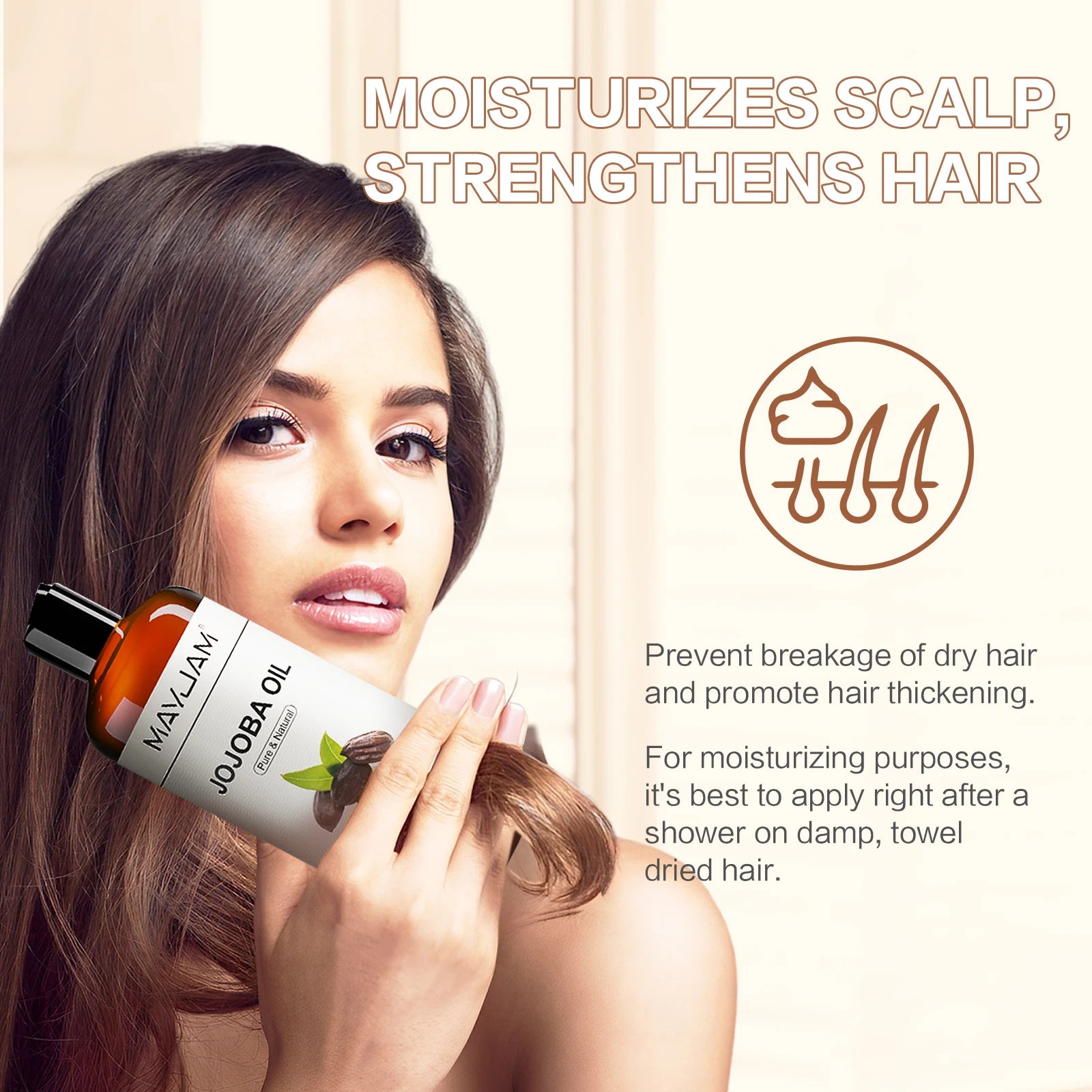 MAYJAM USDA Organic Jojoba Oil Moisturizing for Face, Hair, Skin & Nails Pure Natural Cold Pressed Grapeseed Sunflower Seed Oil