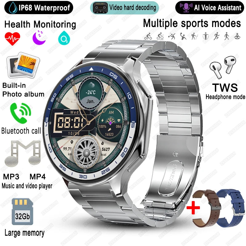 For OPPO Watch X High-End Business Watch Men 32Gb Memory Video Playback Smart Watch Sports Fitness Waterproof Bracelet 2025 New