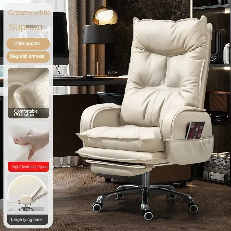 Modern Designer Armchairs Lazy Rolling Leather Office Chair Home Computer Swivel Gaming Accent Chairs Office Furniture w...