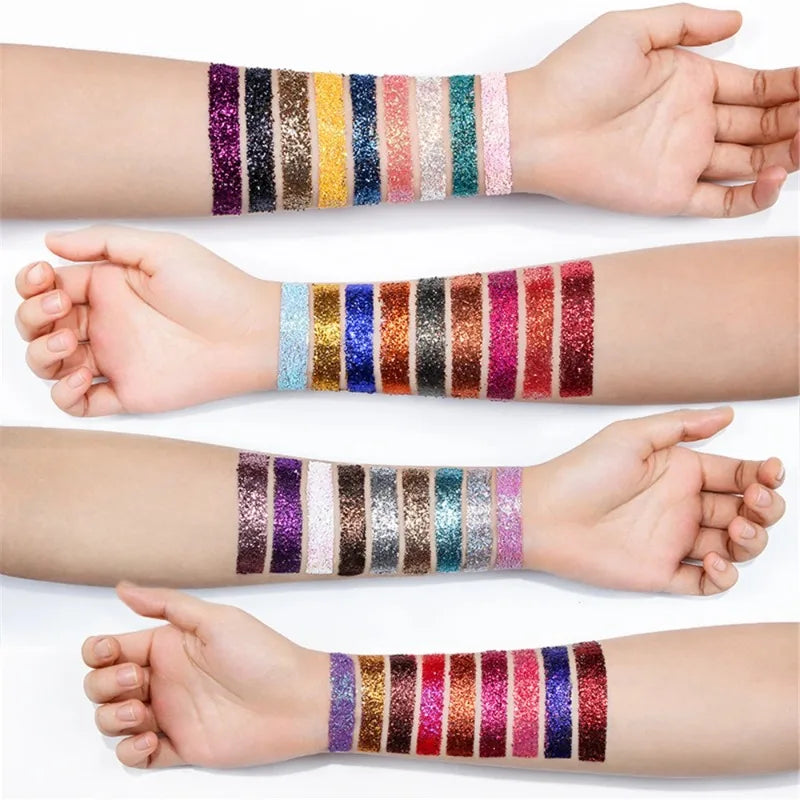 36 Colors Monochrome Eyeshadow Glitter Sequins High Gloss Face Body Glitter Pearlescent Easy-to-color Eye Shadow...
