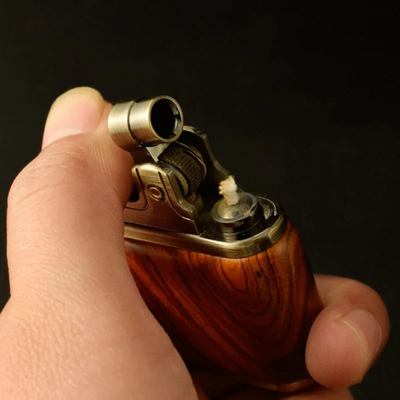 ZORRO Retro Kerosene Lighter Oil Gasoline Wood Metal Lighter Grinding Wheel Brass Core Cigarette Lighter Gadget...
