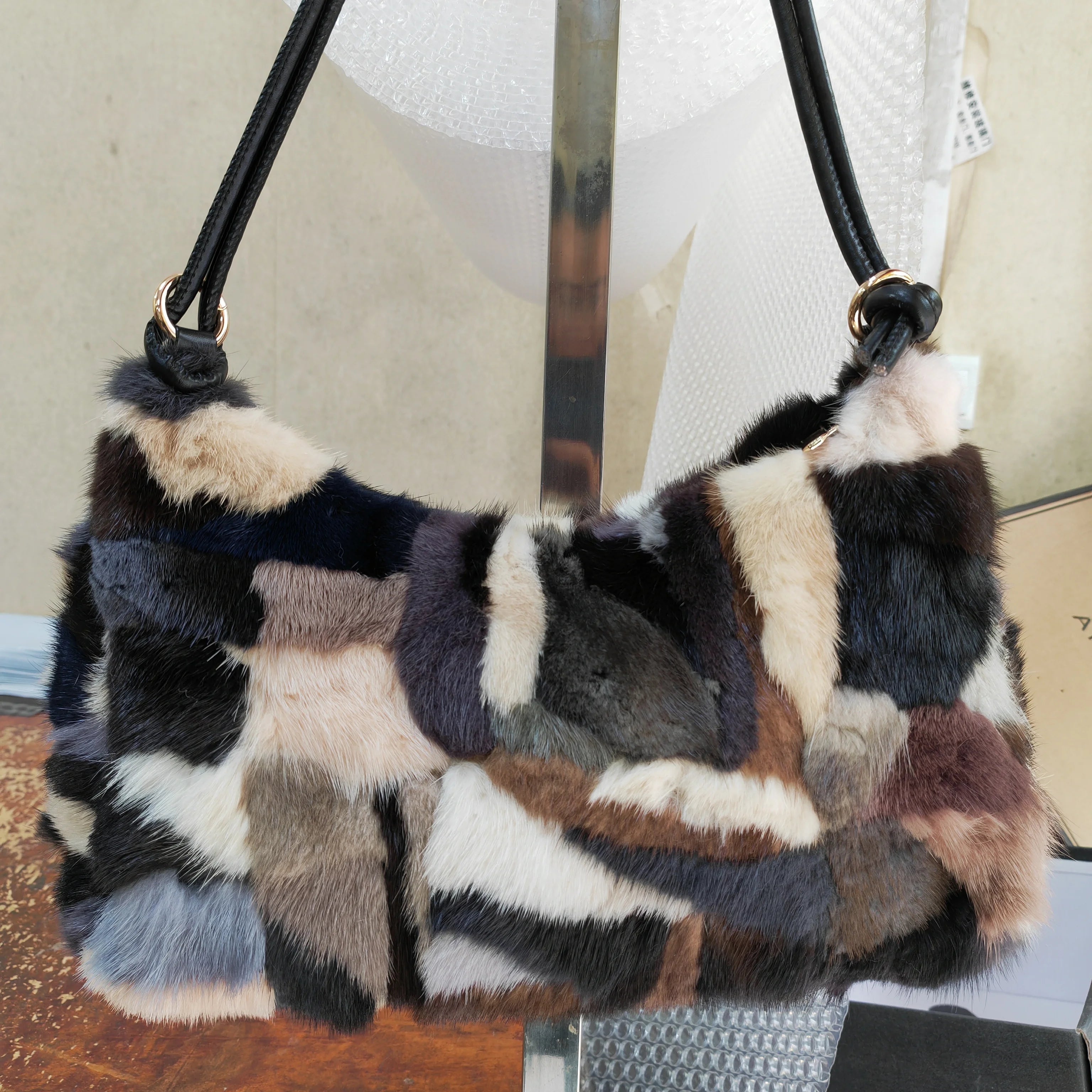 Winter Fox Fur Bag Women's Bag Fashion Handbag Ladies Bags Purses Women Shoulder Bag Real Silver Fox Fur Messenger Bags