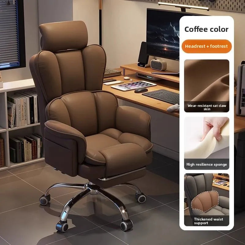 Computer Chair Home Bedroom, Office Chair Liftable, Desk, Chair, Comfortable Sedentary, E-sports, Leisure, Backrest...