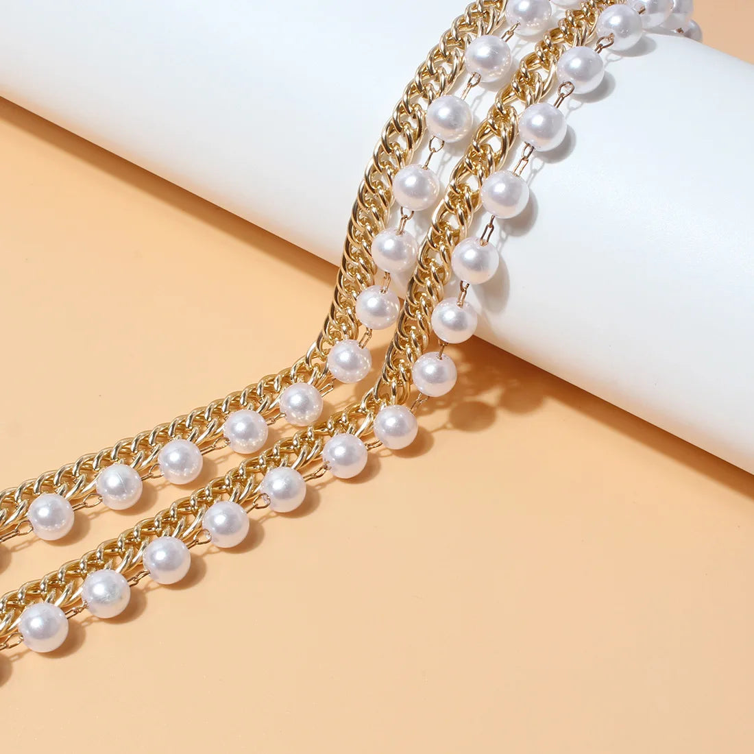 Pearl metal high-end waist chain with a simple and versatile temperament, multi-layer body chain, spicy girl street...