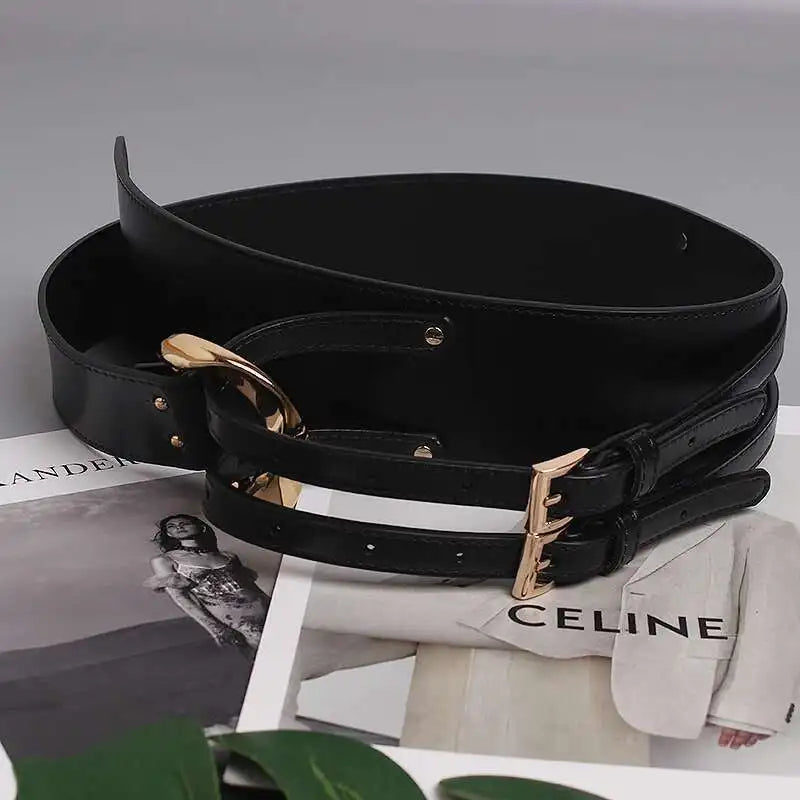 LANMREM Fashion PU Leather Belt Irregular Cowhide Waist Women's Decorative Suit Dress Sweater Waist Belts 2025 New...
