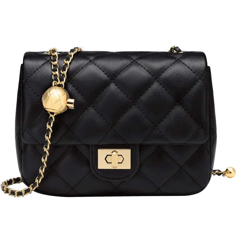 GOLF Lingge Chain Womens Small Square Bag Leather Shoulder Mini Crossbody Bags Banquet Handbag New Fashion Items for Women 2024 - Kimlud