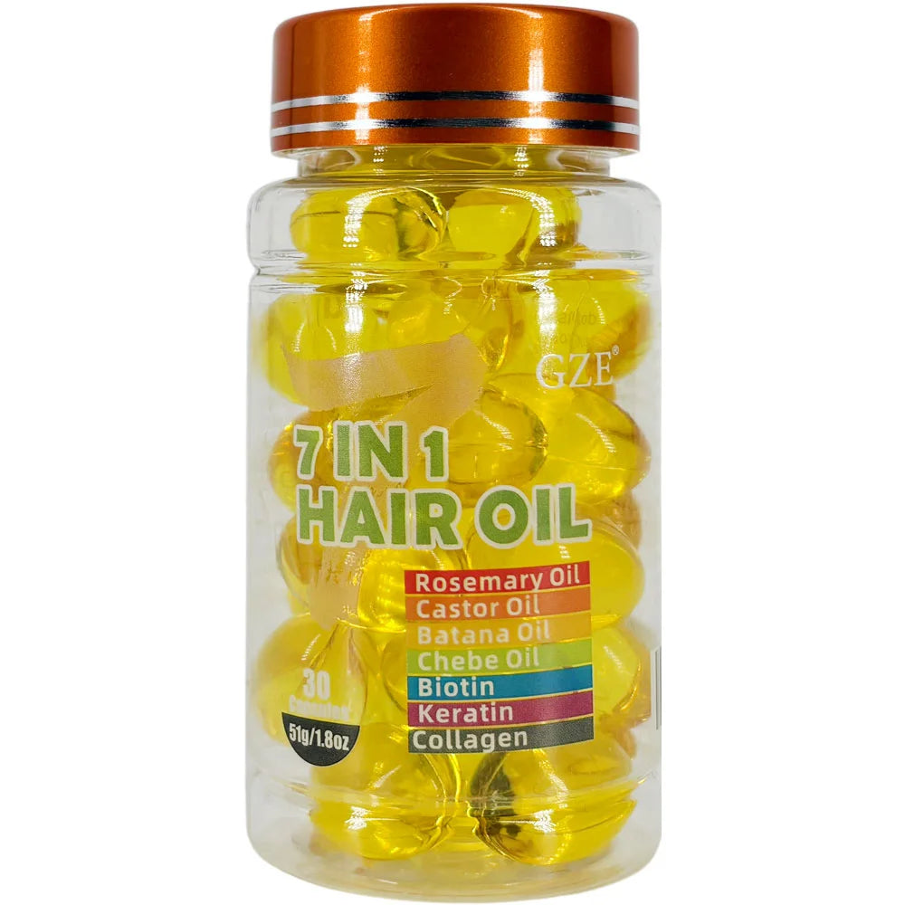 GZE 7-IN-1 Hair Oil Enriched With Rosemary Oil Castor Oil Batana Oil Chebe Oil Biotin Keratin Collagen Hydrating...