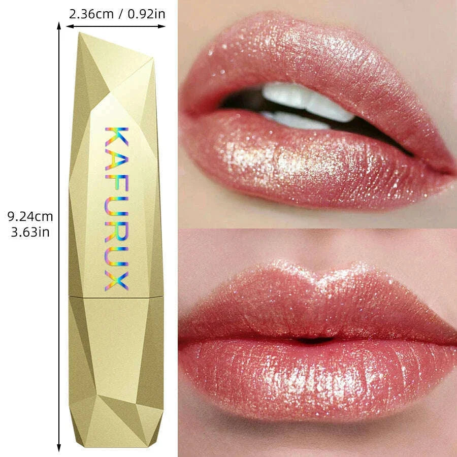 Metallic Lipstick Longlasting Glitter Pink Red Lip Glaze  Waterproof Moisturize Luminous liptint Shimmer Shiny Lipgloss Makeup