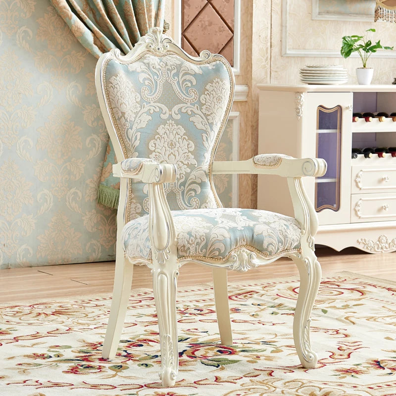 European Solid Wood Dining Chair Princess Lazy Throne Luxury Lounge Chair Fashion Butterfly Ergonomic Muebles Entrance Furniture - Kimlud