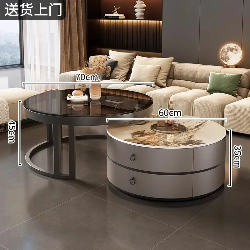 Glam Nordic Coffee Tables Round Simple Luxury Metal Coffee Tables Design Modern Muebles Para El Hogar Living Room...