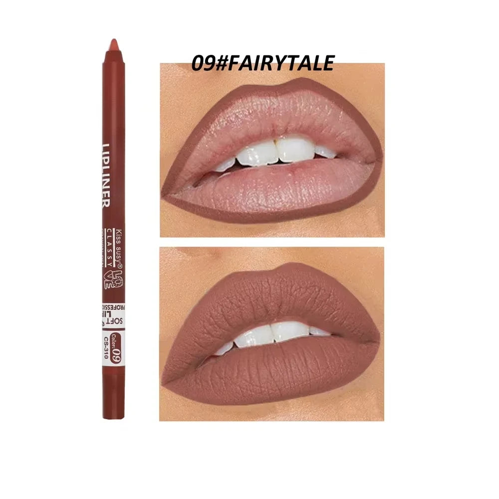 20 Color Matte Lipliner Pencil Waterproof Natural Red Brown Pro Lip Liner Makeup Lips Contour High pigment Lipstick Cosemetic