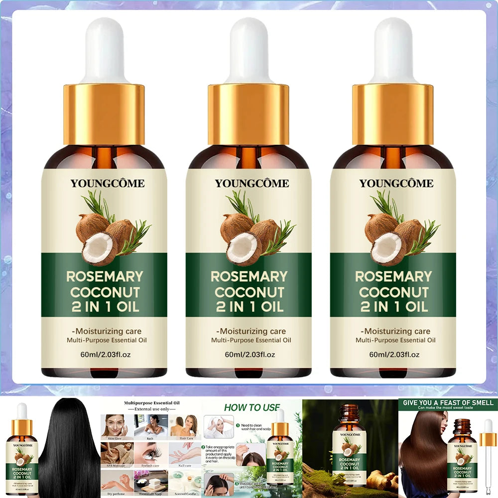 Rosemary Oil Hair Essential Coconut Oil Improve Hair Loss And Nourishes Strengthen Hair Roots Scalp Treatment Hair Care...