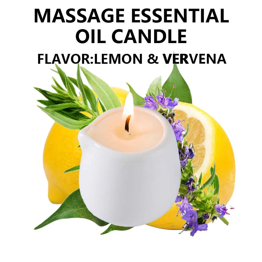 1pc Amber Vanilla massage essential oil candle, coconut wax, heating, body open back SPA romantic holder home decor valentines