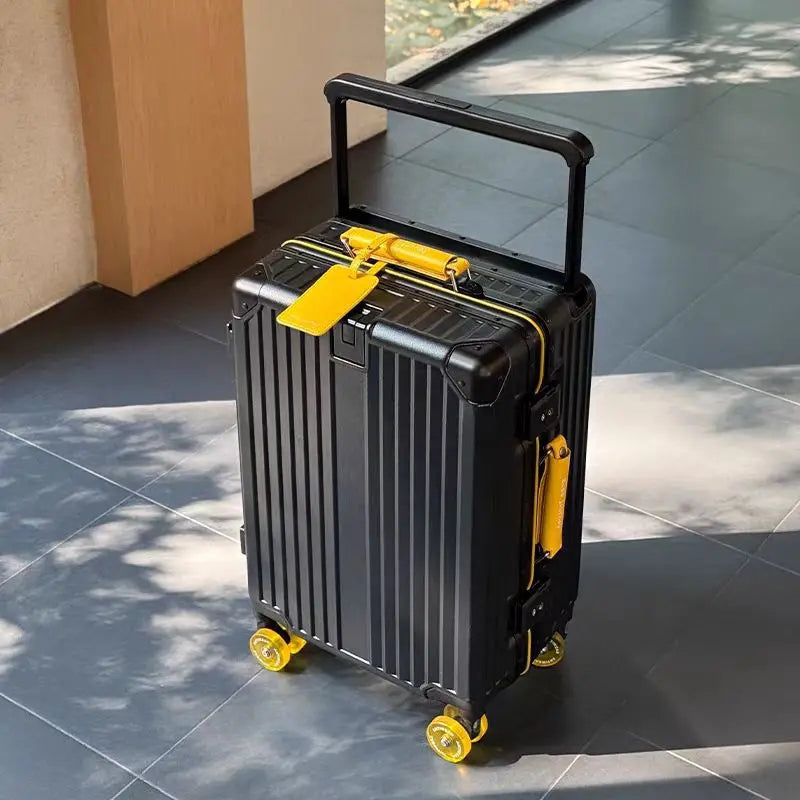 20/24/26/28 Inch Fashion Wide Handle Travel Suitcase Luggage with Cup Holder Suitcase Trip Cabin TSA Customs Lock Trolley Case