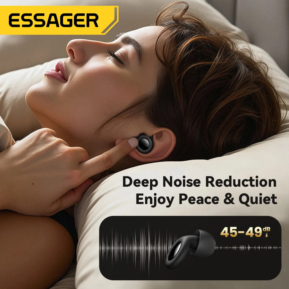 ESSAGER Noise Cancelling Ear Plugs for Sleeping Soft Silicone Sleep Earplugs Noise Reduction Earbuds for Sleep Work Study Travel - Kimlud