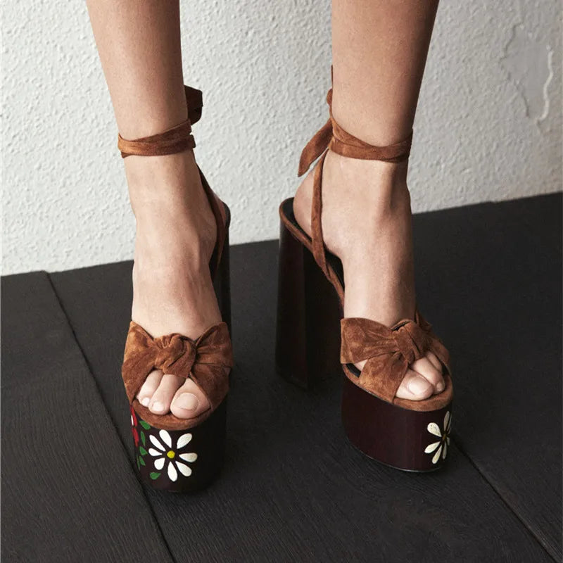 MStacchi Women's Sandals High Platfrom Chunky Heels Shoes Summer Peep Toe Ankle Strap High Heels Party Shoes Sandalia Feminina - Kimlud