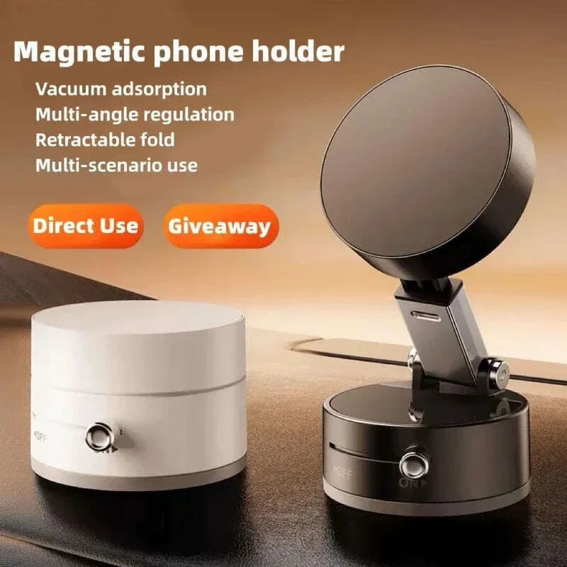 Suction cup magnetic suction car phone holder strong vacuum suction car navigation holder folding magnetic suction phone base