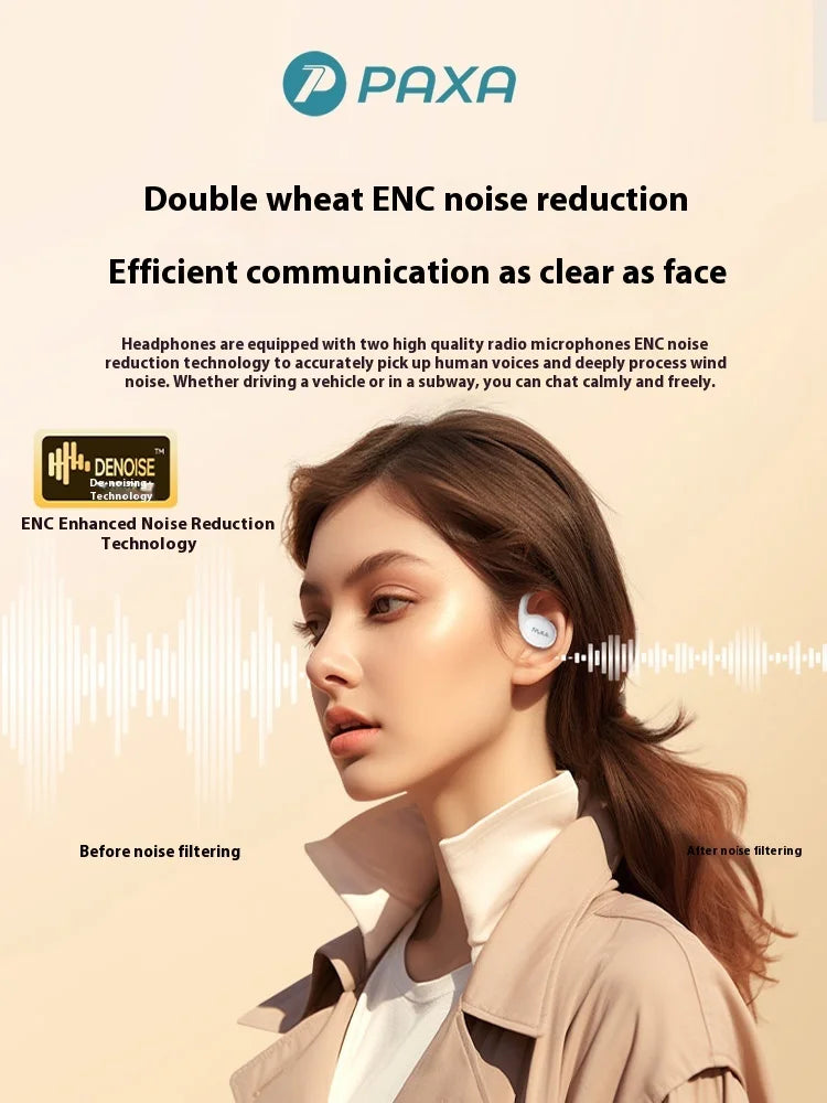 Paxa Openair5 AI AI Intelligent Bluetooth Earphones Translation 128 Languages Minutes Meeting Hanging Ear Type Headsets Custom