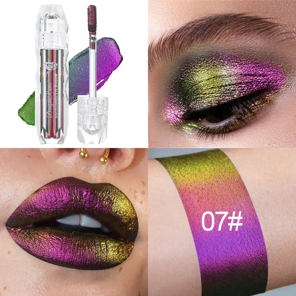 Chameleon Metal Lip Gloss Liquid Lipstick Brightening Long-Lasting Lip Gloss Multi-Color Long-Lasting Moisturizing Non-Stick Cup