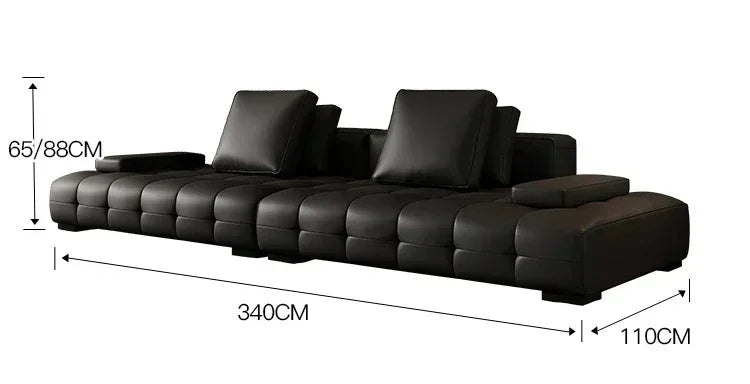 European Longer Sofa Luxury Leather Desig Lounge Living Room Sofa Modern Recliner Puffs Muebles Para El Hogar Couch Furniture