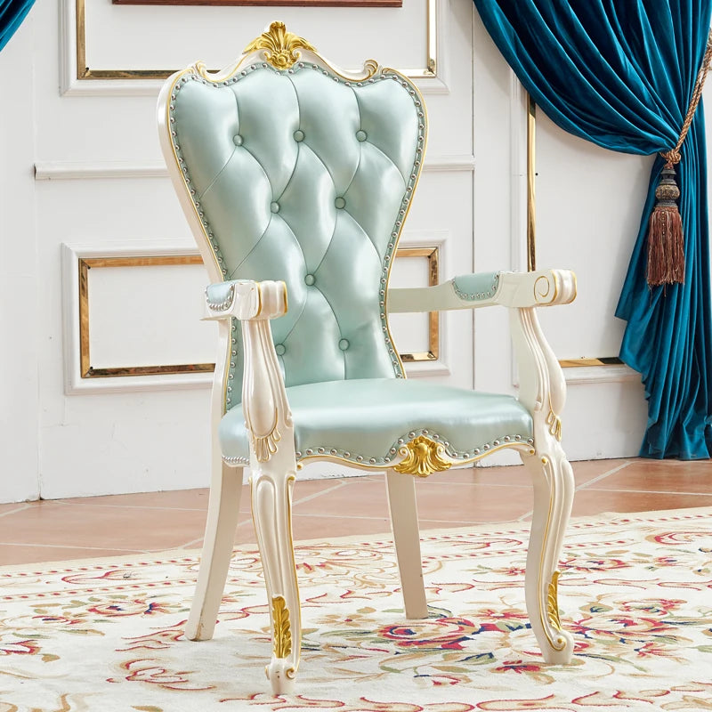 European Solid Wood Dining Chair Princess Lazy Throne Luxury Lounge Chair Fashion Butterfly Ergonomic Muebles Entrance Furniture - Kimlud