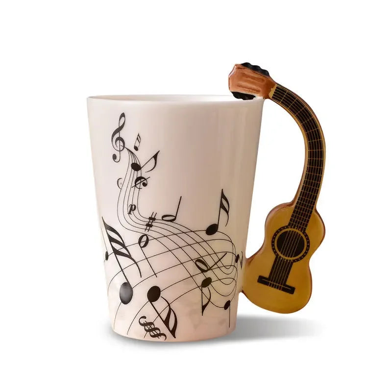 Novelty Music Note Cup Ceramic Guitar Coffee Mugs Personality Tea/Milk/Juice/Lemon Water Bottle Christmas Birthday Gift...