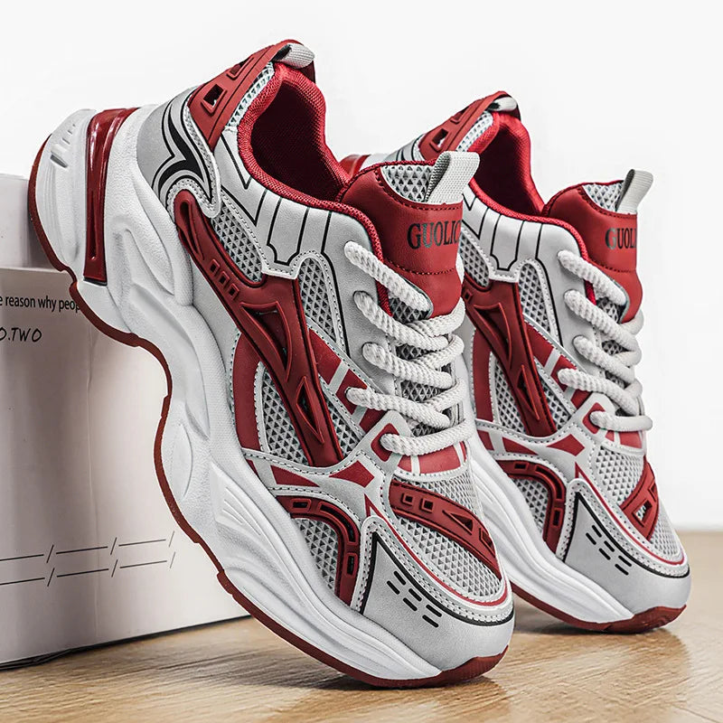 Men's Spring and Summer New Mesh Breathable Versatile Casual Sports Fashion Fried Street Thick-soled Heightening Dad Shoes