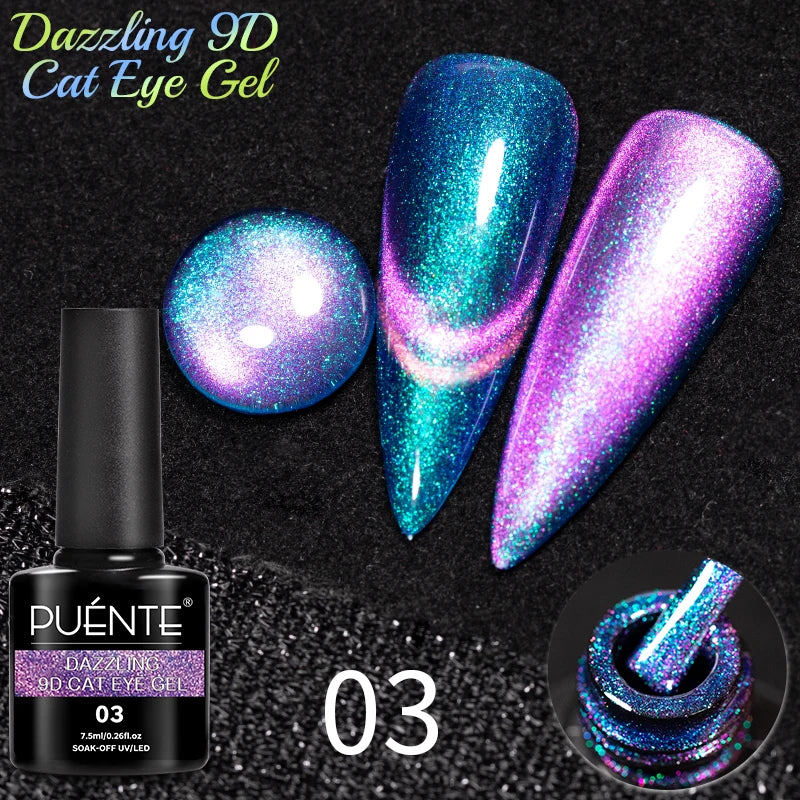 7.5ML Sparkling Reflective Glitter Gel Nail Polish Pink Purple Red Blue Colors Dark Flashing Nail Gel Soak Off UV Nail Varnish