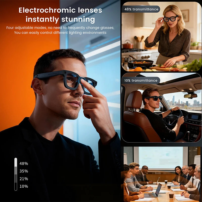 2026 Smart Glasses HD Photo Video OpenAI Record Translation Touch Photochromic Lenses Bluetooth Call Music Multifunction Glasses - Kimlud