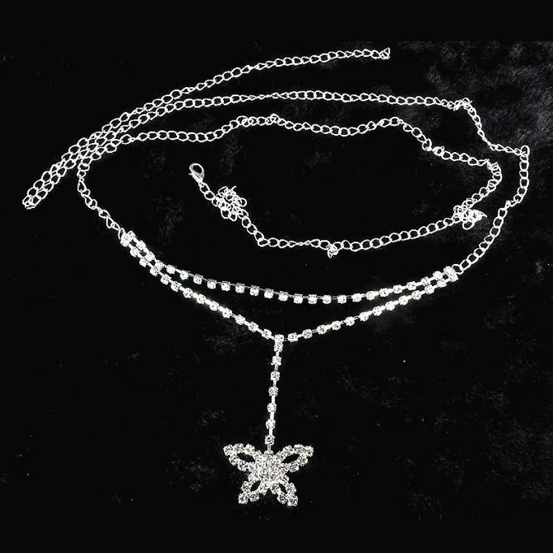 Retro Chain Belts for Women Waistbands Multilayer Long Tassel for Dress Waist Chain Belts Rhinestone Crystal Belly Chain...