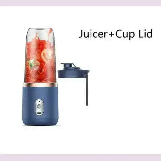 Portable Juicer Blender 400ml Electric Fruit Juicer USB Charging Lemon Orange Fruit Juicing Cup Smoothie Blender Machine 2cups