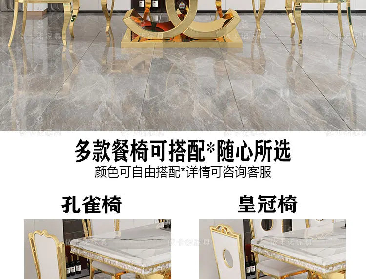Kitchen Marble Dining Table Restaurant Side Chairs Living Room Study Dining Table Writing Office Muebles Commercial Furniture - Kimlud