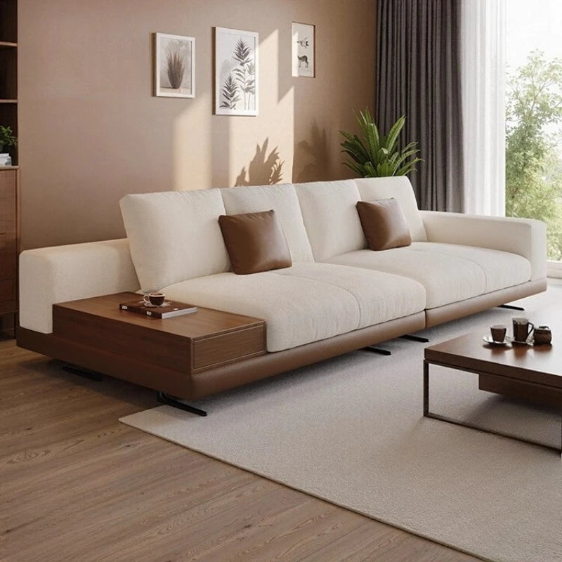 Connery Straight Sofa Linen-cotton Italian Light Luxury Modern Minimalist Living Room Furniture Villa Sofa with Small...
