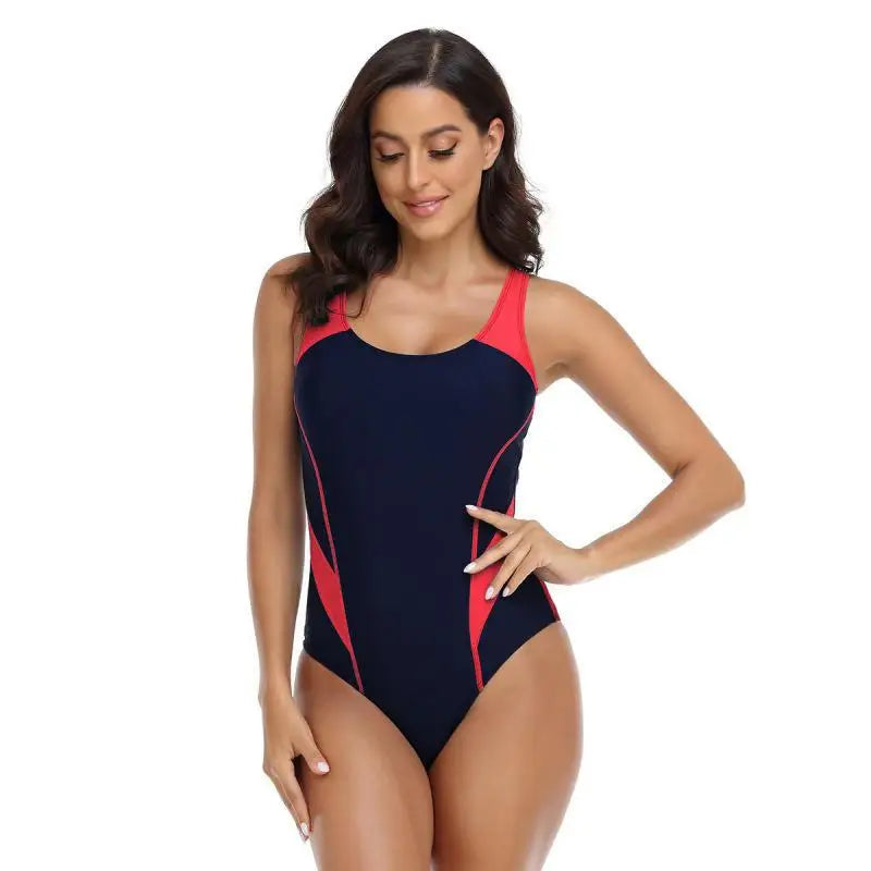 Bathing Suit Women European And American Swimsuit Women, Comfortable Swimsuit Competitive Women's Fashion Sports Color Matching - Kimlud