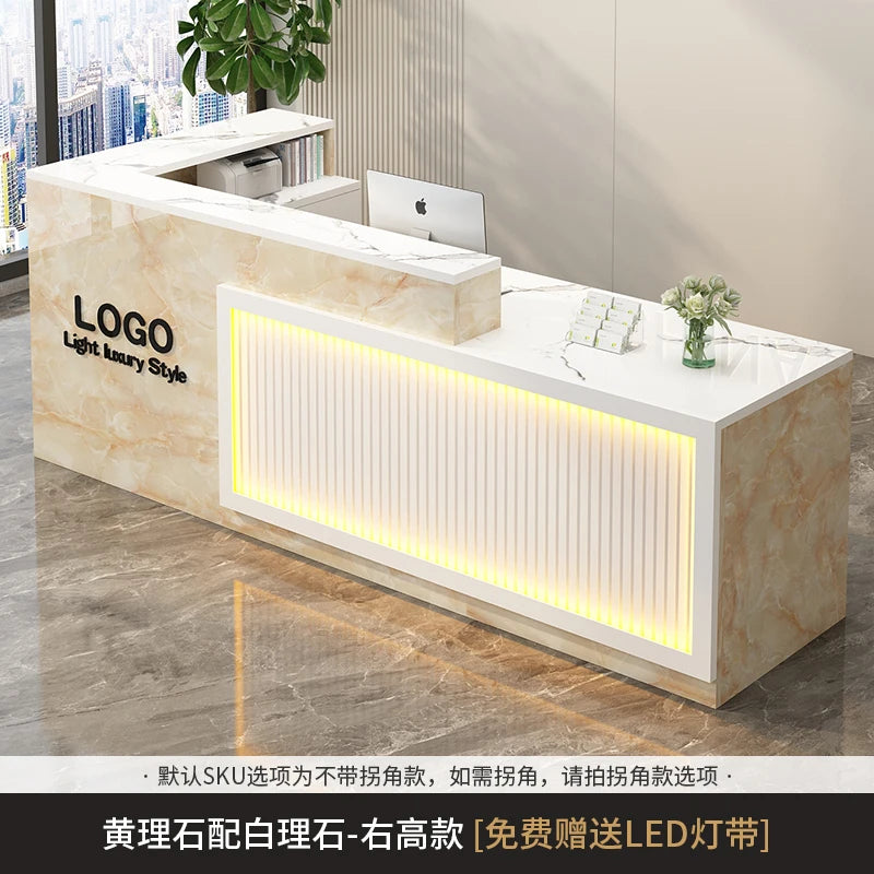 Simple Salon Luxury Reception Desk Decorations Custom Reception Desk Beauty Mostrador Recepción Commercial Office Furniture - Kimlud