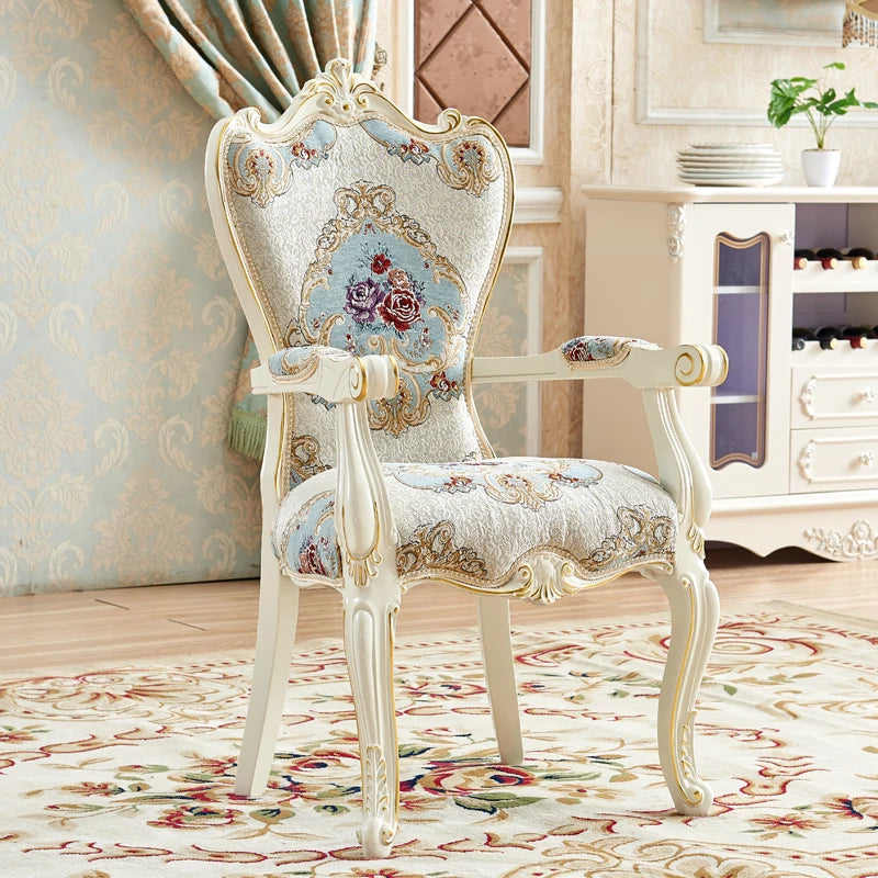 European Solid Wood Dining Chair Princess Lazy Throne Luxury Lounge Chair Fashion Butterfly Ergonomic Muebles Entrance Furniture - Kimlud