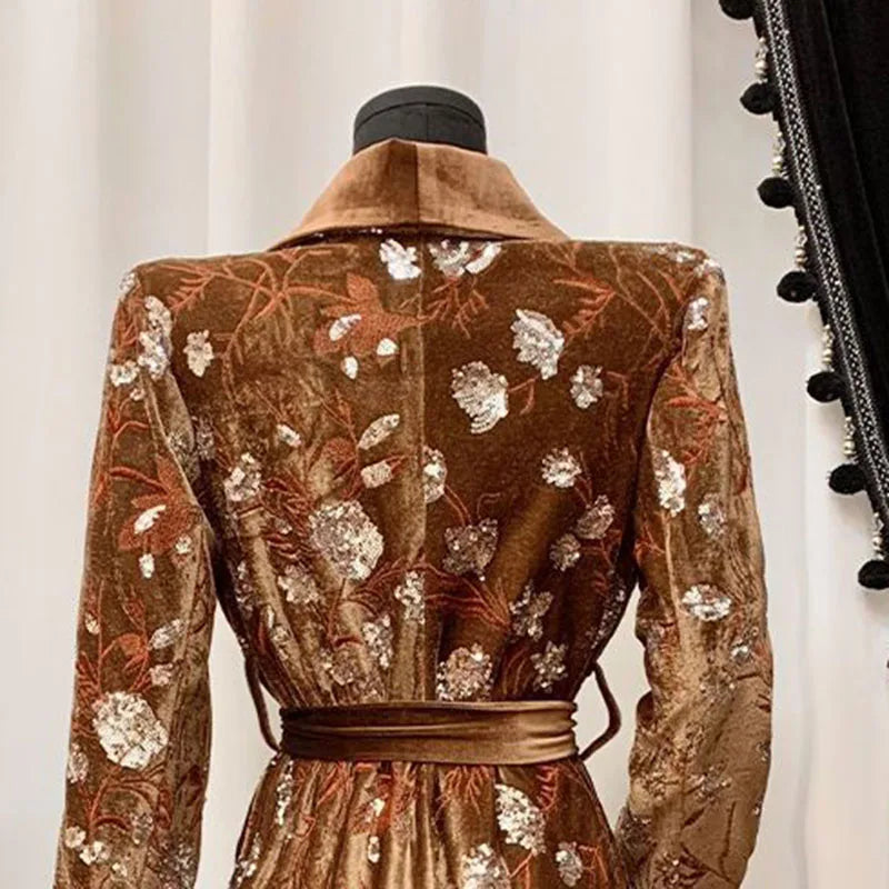 Women Overcoat 2025 New Fashion Elegant Lapels Women Trench Coat Autumn Winter High-Quality Embroidery Women's Trench Coat H656