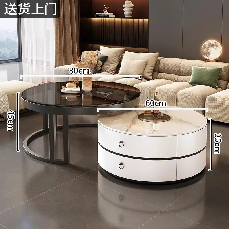 Glam Nordic Coffee Tables Round Simple Luxury Metal Coffee Tables Design Modern Muebles Para El Hogar Living Room...