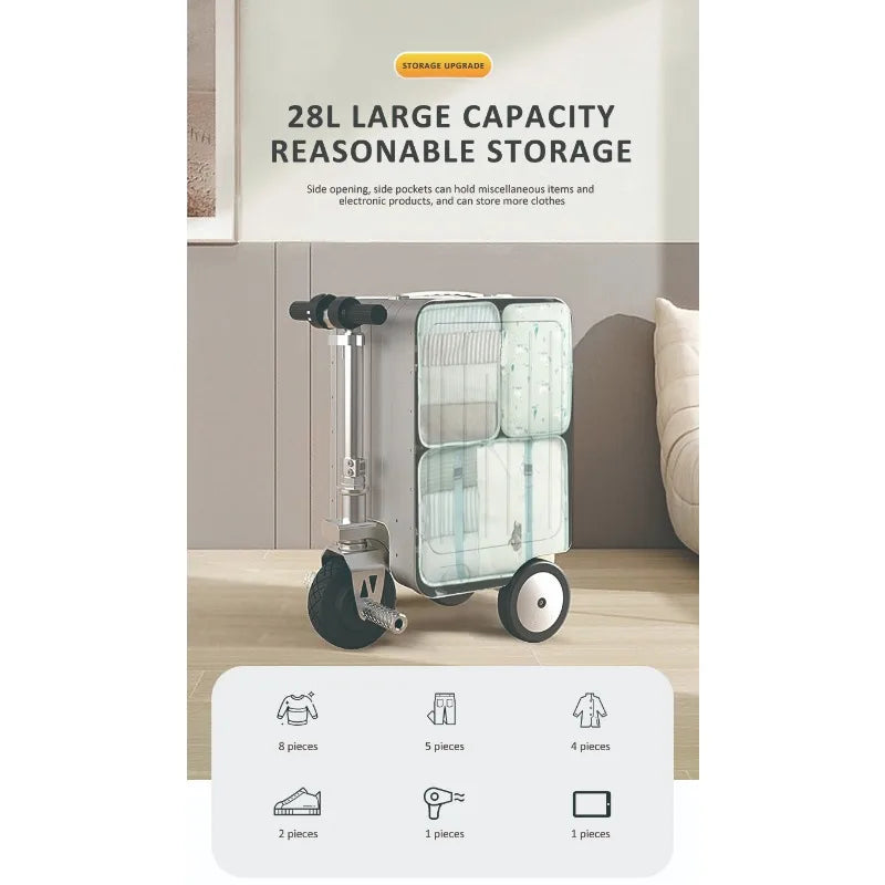 2025Aliotop High Quality Modern Smart Portable Manned Electric Riding Luggage Anti-Theft Waterproof Expandable Foldable...