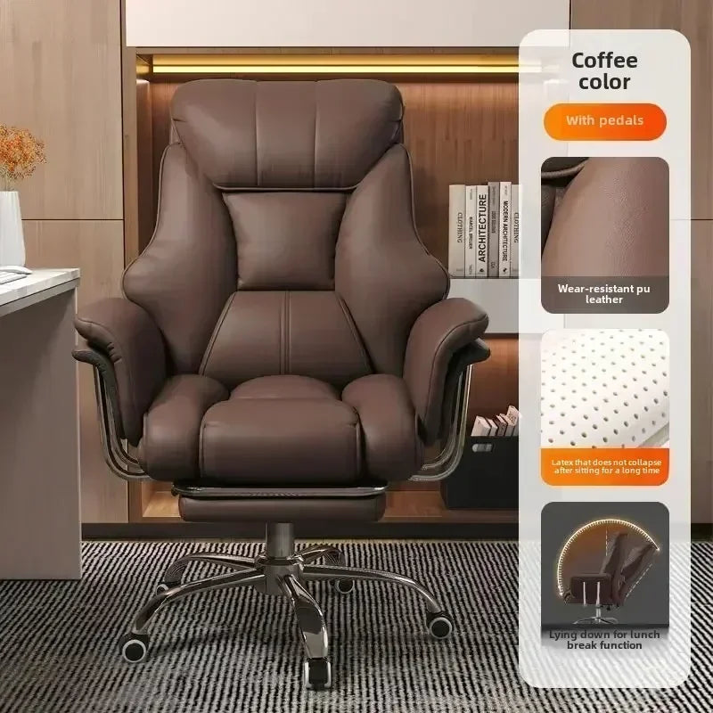 Office Chair Boss Chair, Home Office Computer Comfortable Sofa, Study Room Can Lay Down and Rotate Gaming Chair | Kimlud...