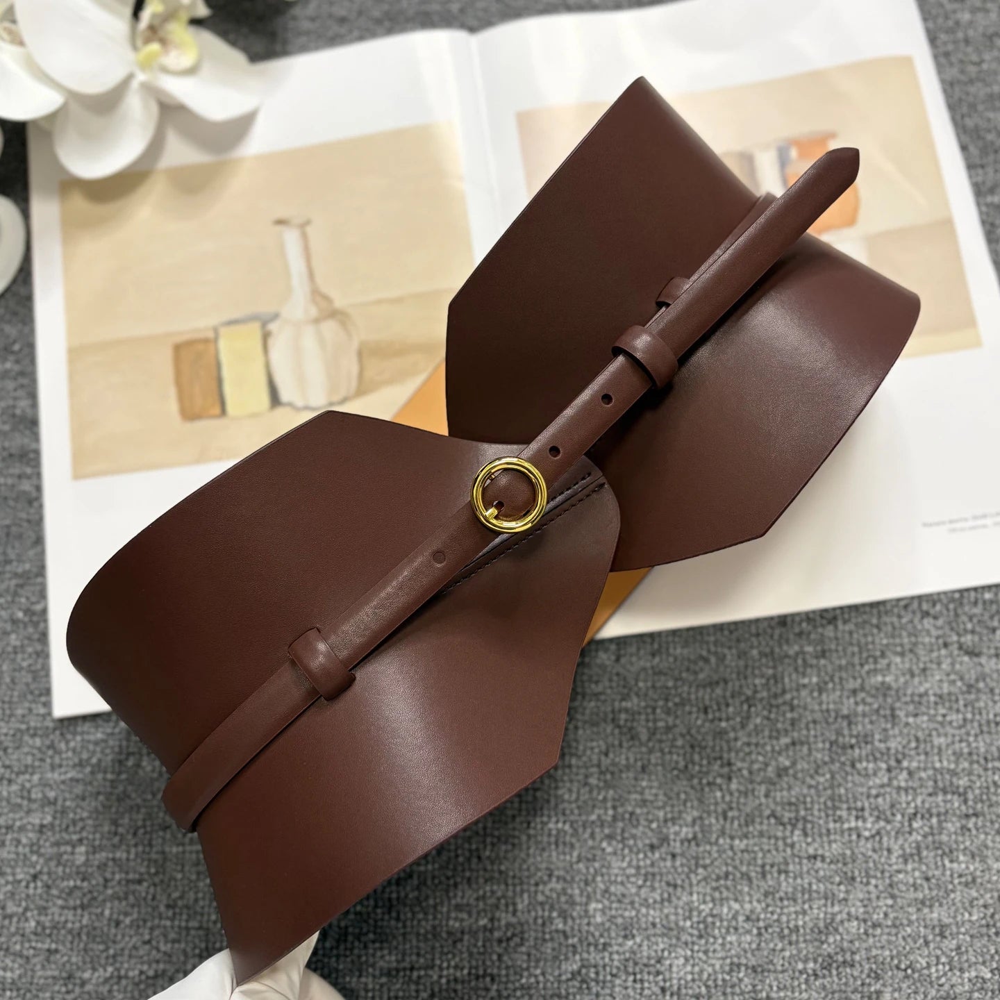 Dual use quality leather waistband for slimming, exquisite and ultra wide leather waist belt, personalized waistband...