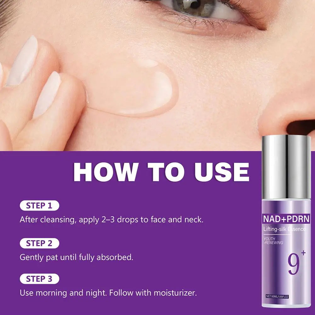 No. 9+ NAD+ BIO Lifting-sil Essence 50ml Original Multi-Peptide Complex Brighten Botanicals Deep Hydration Korean Brand Serum