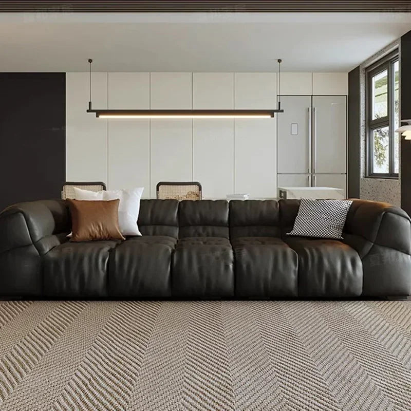 Puff Leather Sofa Bedrooms Comfortable Reclining Luxury Designer Lazy Sofa Modern Minimalist Sofy Do Salonu Home...