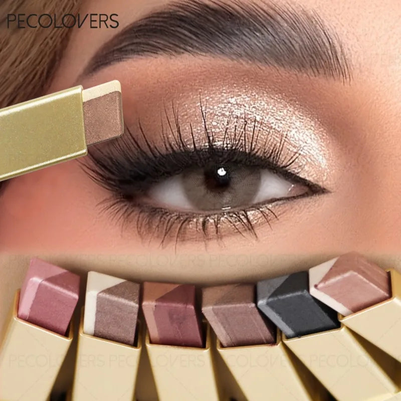 Two-color Push-pull Eye Shadow Stick, Multi-color Selection, One-touch Shape, Waterproof, Long-lasting and Natural