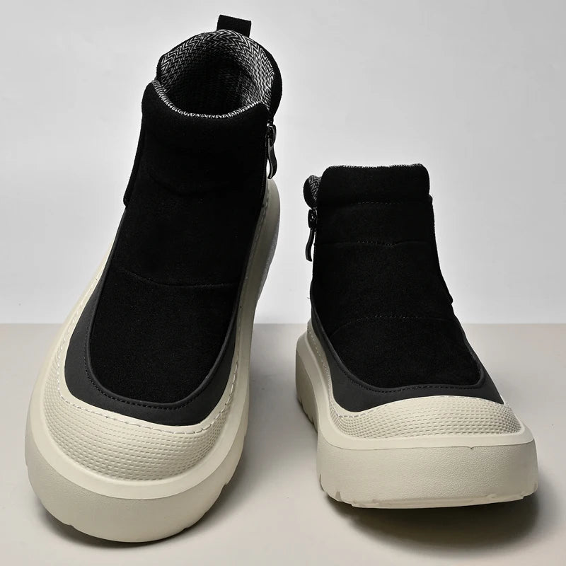 Vintage Classic PU Leather Ankle Boots for Men Outdoor Male Treking Footwear Non-Slip Hiking Basic Boots Leisure Walk Mens Botas