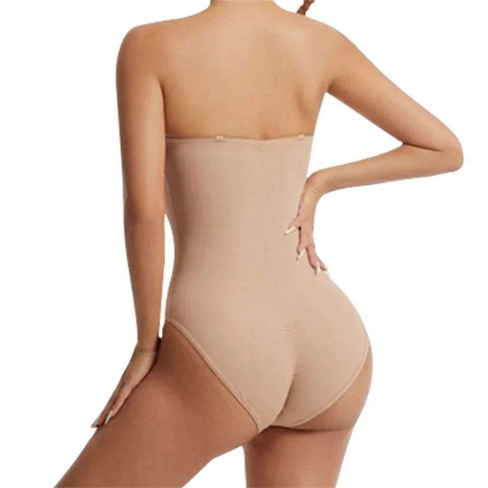 Wechery Women's Bodysuit Slimming Body Shaper Tummy Control Shapewear Detachable Shoulder Strap Female Underwear