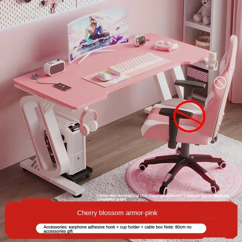 Minimalist Carbon Fiber Computer Desks for Bedroom Single Desktop Gaming Desk Nordic Office Furniture Home Study Reading Desk H - Kimlud