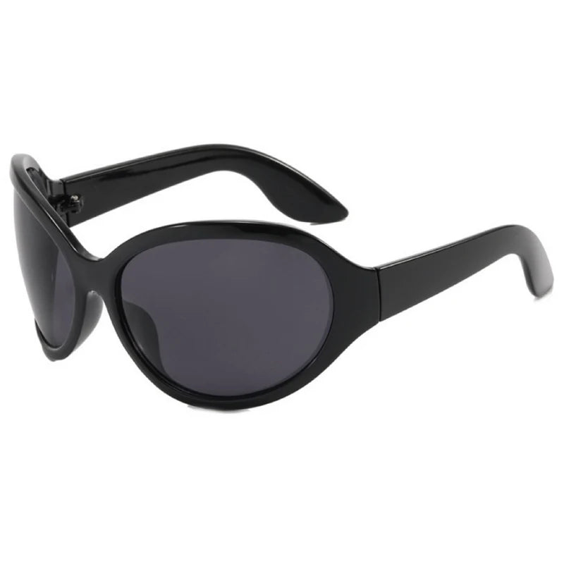 Motorcycle Fashion Brand Y2K Punk Sunglasses Goggle New Women Men Oval Sports Sun Glasses Female Oversized Driving Goggles - Kimlud