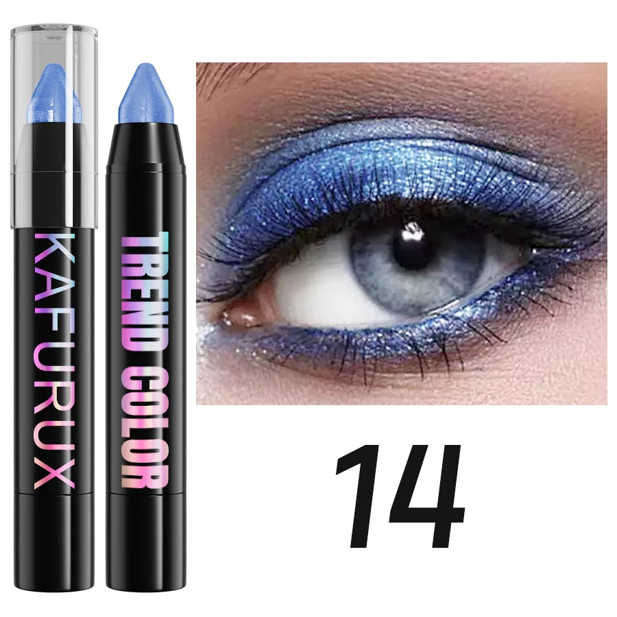 19 color 1pcs Smoky Dark Green Eyeshadow Pen Stick Waterproof Metallic Glitter Eye Shadow Highlighter Pencil Makeup Tool Cosmet